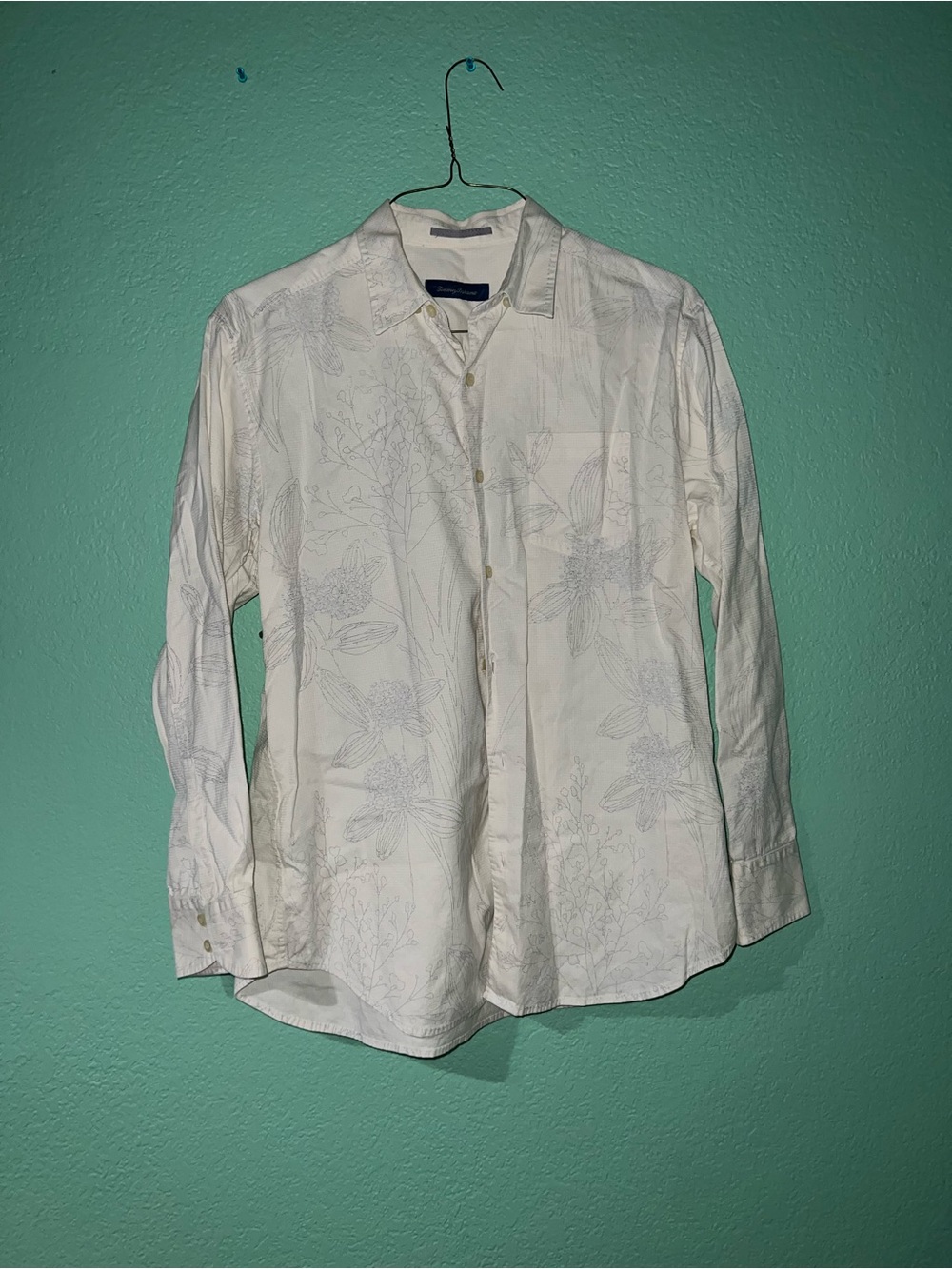 Tommy Bahama White Floral Long-Sleeve Button-Down Shirt